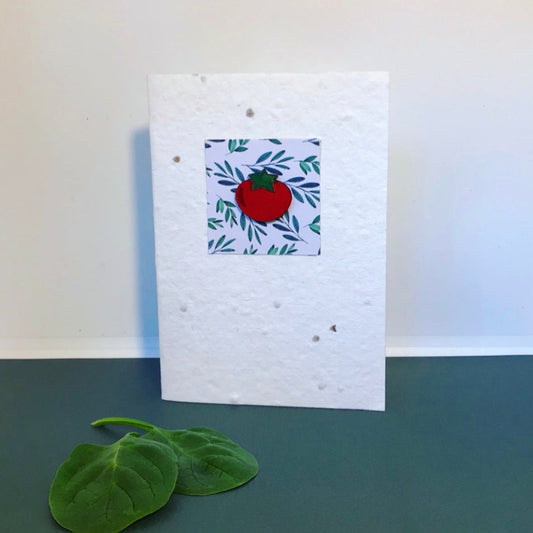 Seeded, tomato greeting card.